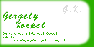 gergely korpel business card